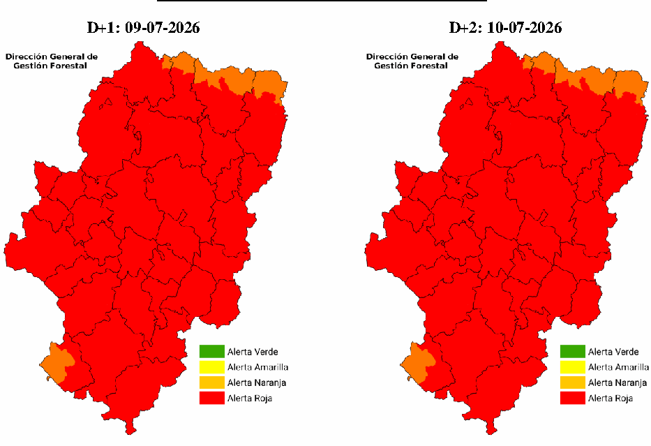 Mapas de previsión del nivel de alerta